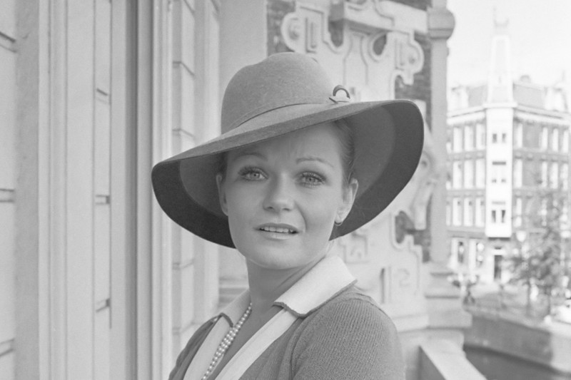 Valerie Perrine photographed on a balcony in Amsterdam in 1975 during a photoshoot for her role in Lenny