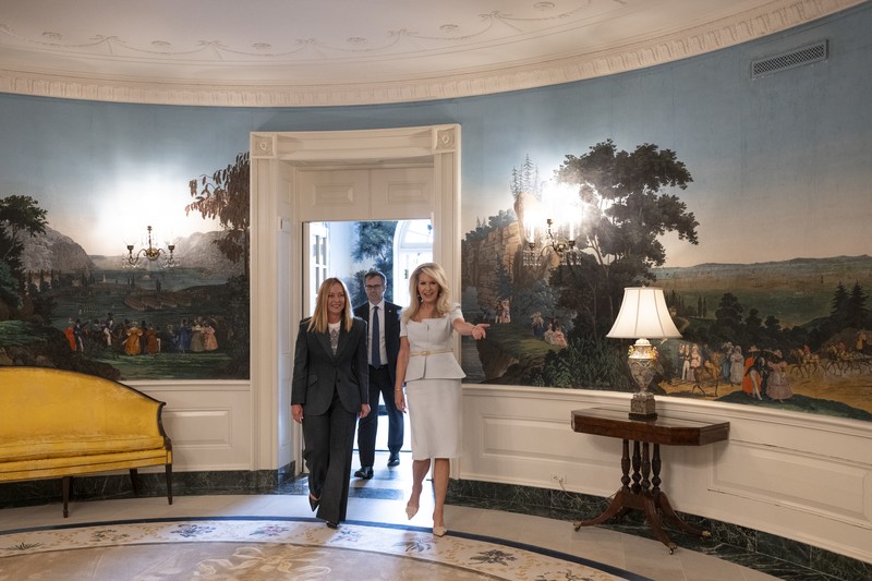European leaders arrive to the South Portico of the White House and sign the guest book in the Diplomatic Reception Room as they arrive for a meeting with President Donald Trump and Ukraine’s Presiden