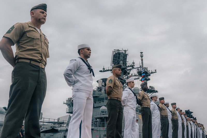 U.S. Navy guided-missile destroyer in the Strait of Hormuz