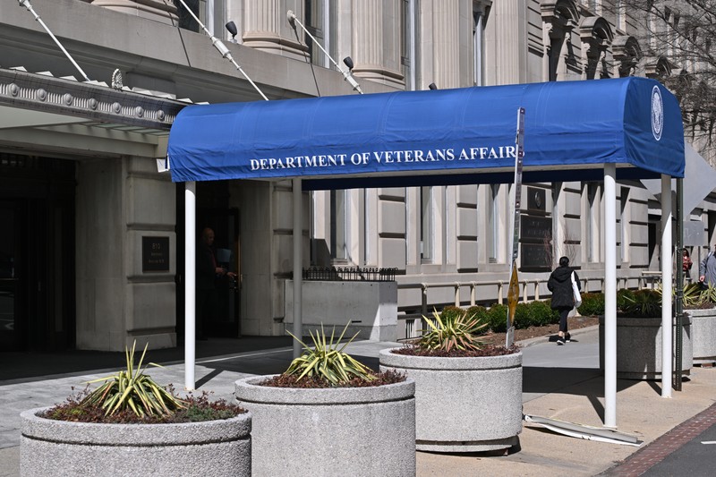 Entrance to the Department of Veterans Affairs headquarters building in Washington, D.C.