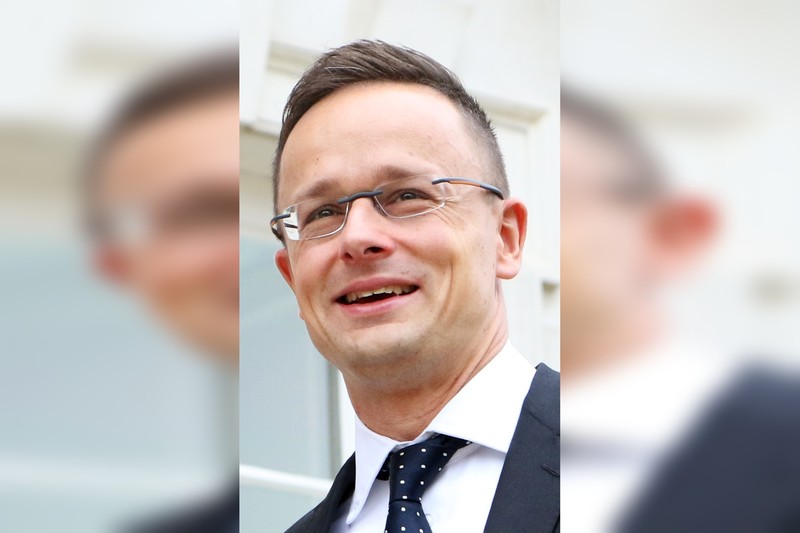 Hungarian Foreign Minister Péter Szijjártó in a formal portrait