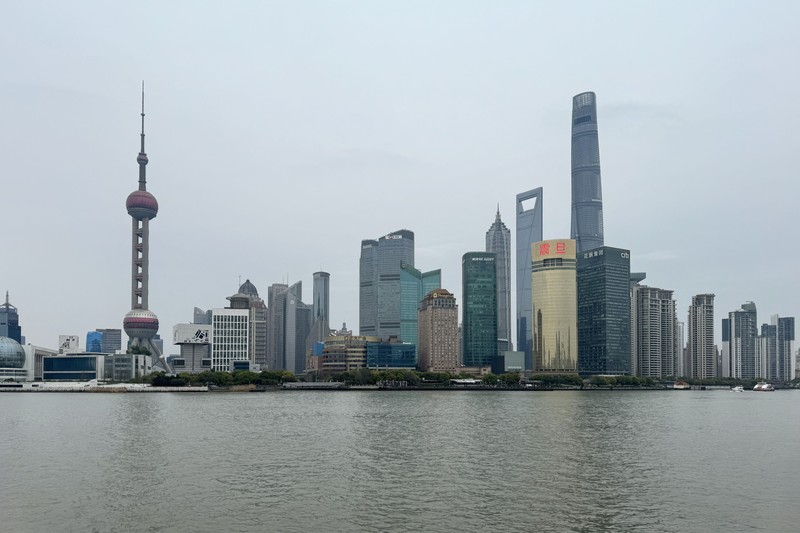 Shanghai's Lujiazui financial district skyline viewed across the Huangpu River