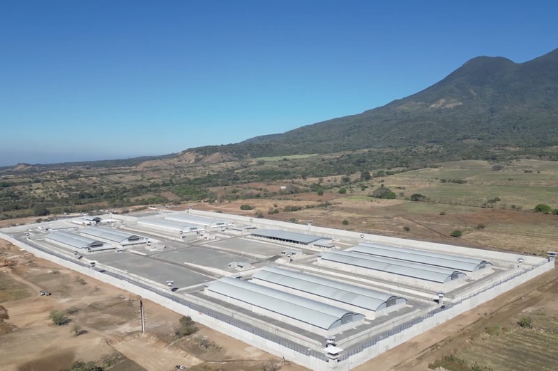 Aerial view of the Terrorism Confinement Center (CECOT) in Tecoluca, El Salvador