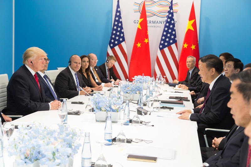 U.S. President Donald Trump and Chinese President Xi Jinping at the G20 Summit in Hamburg, July 8, 2017