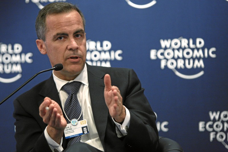 Mark Carney speaking at a World Economic Forum panel in Davos, Switzerland