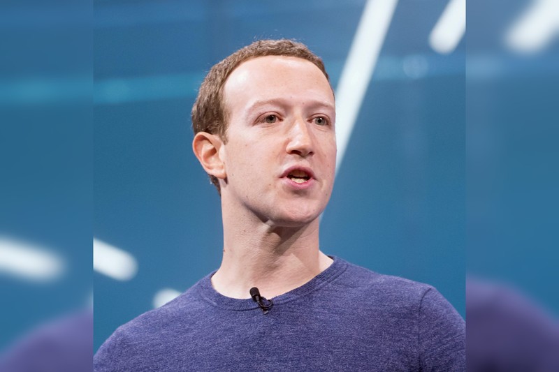 Mark Zuckerberg delivering a keynote presentation on stage at a tech conference