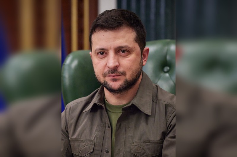 President of Ukraine Volodymyr Zelenskyy in an official setting