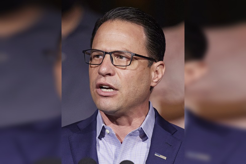 Pennsylvania Governor Josh Shapiro speaks at a press conference