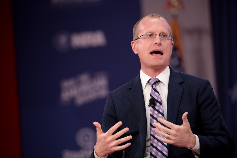 FCC Commissioner Brendan Carr speaking at the 2018 Conservative Political Action Conference (CPAC) in National Harbor, Maryland.