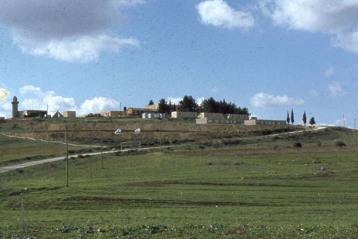 A Jewish settlement situated on a hilltop in the West Bank, circa 1978