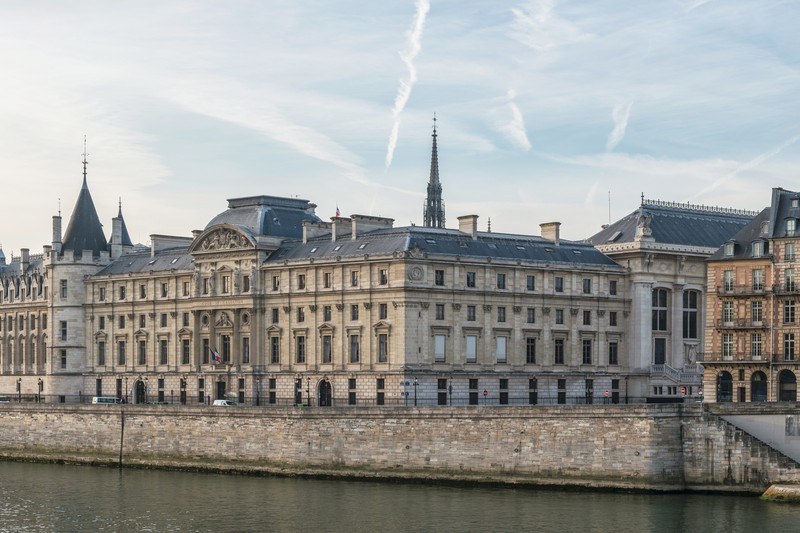 The Court of Cassation building in Paris as seen from the Pont Neuf over the Seine River