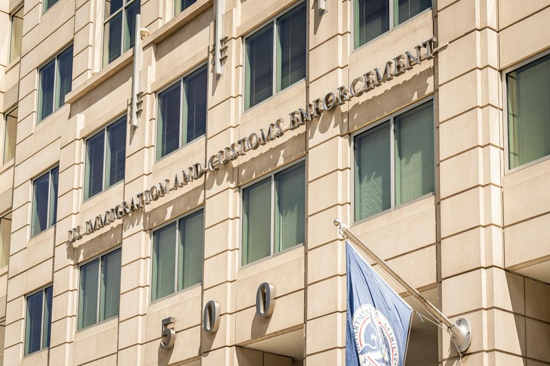 Exterior of the U.S. Immigration and Customs Enforcement building in Washington, D.C.