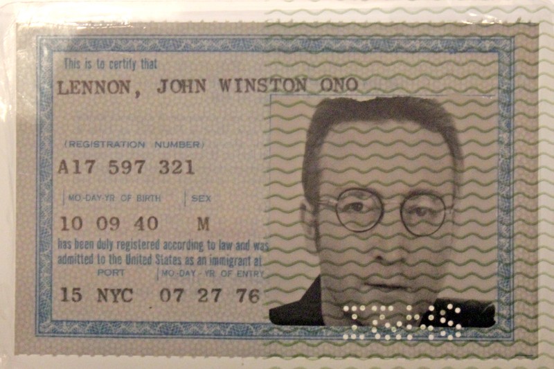 John Lennon's United States Permanent Resident Card (Green Card) from 1976