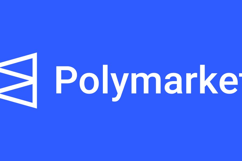 Polymarket logo on a blue background