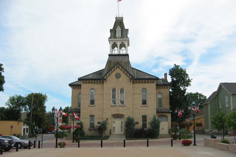 Newmarket's Old Town Hall, a historic building in the Ontario town where Kenneth Law's case was prosecuted